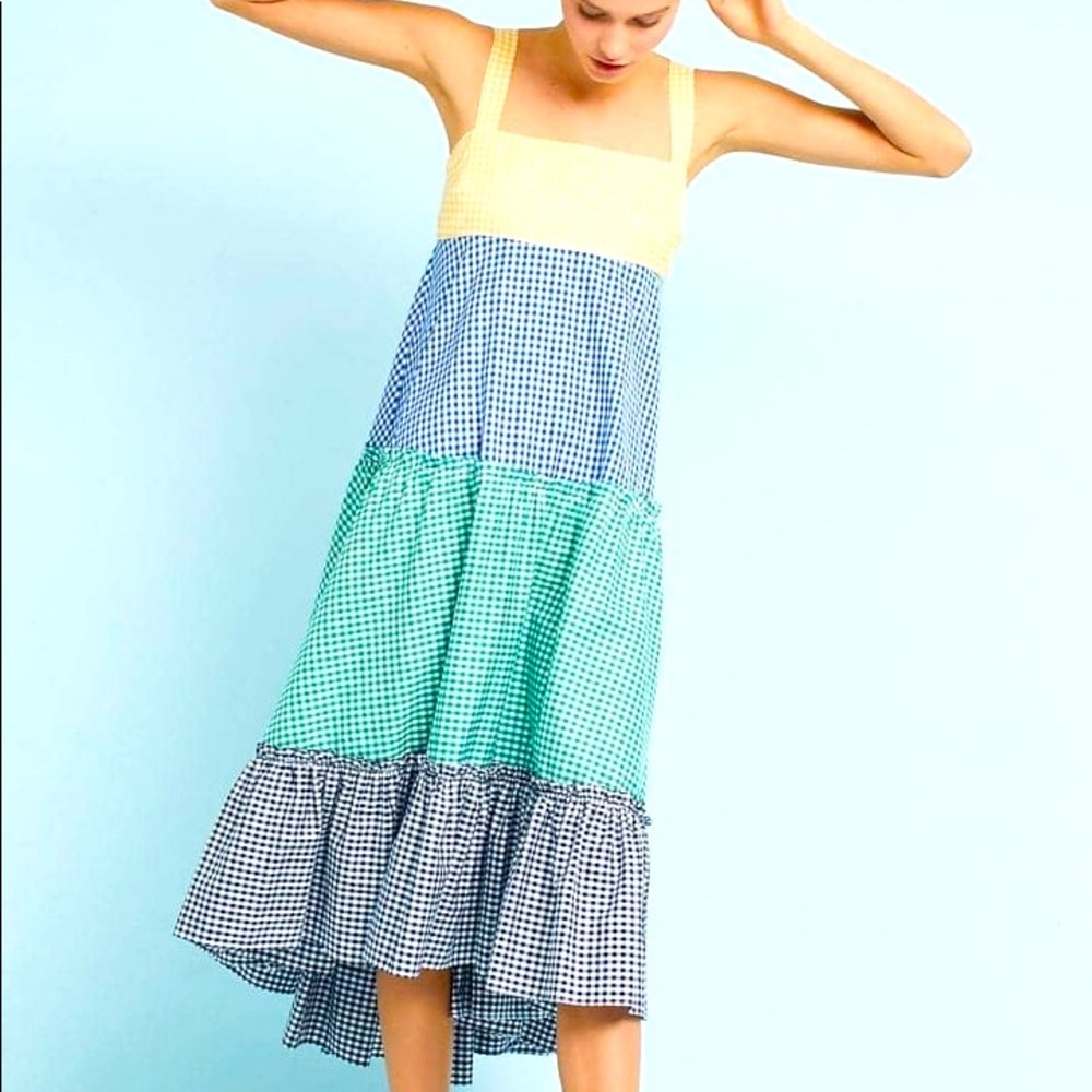 MDS STRIPES RARE GINGHAM MAXI